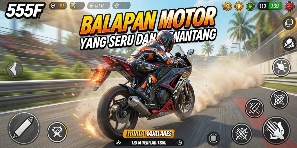 Menampilkan gameplay balapan motor yang mendebarkan dan penuh adrenalin.