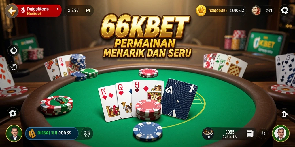 Tampilan gameplay Poker yang seru dan menegangkan di 66KBET.
