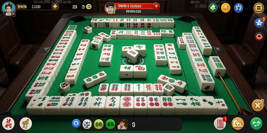 Screenshot gameplay 9WIN dengan permainan Mahjong yang menarik.