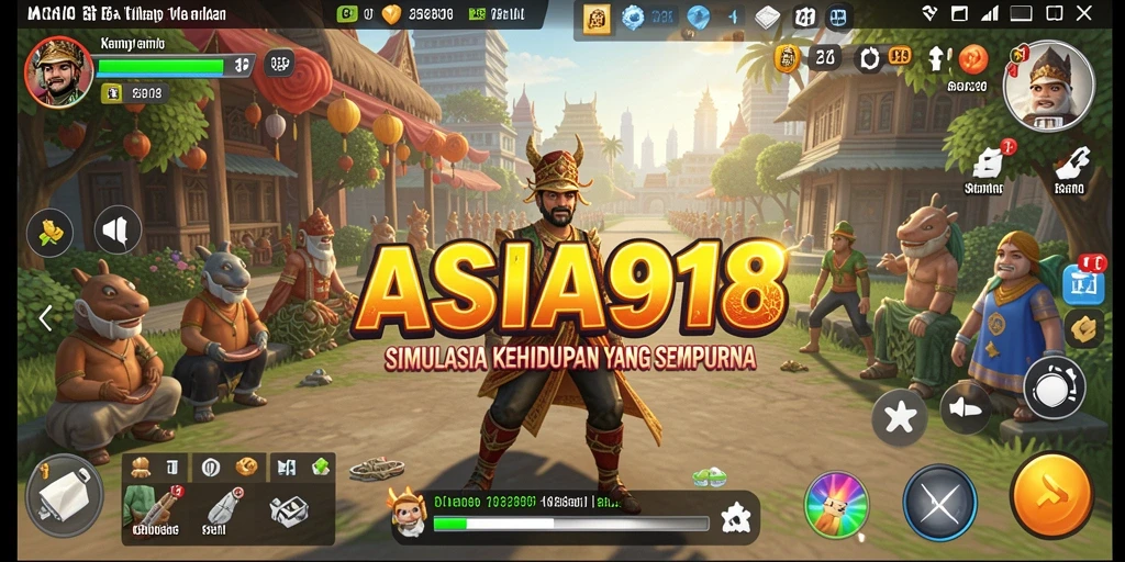 Tampilan gameplay ASIA918 dengan simulasi kehidupan yang realistis.