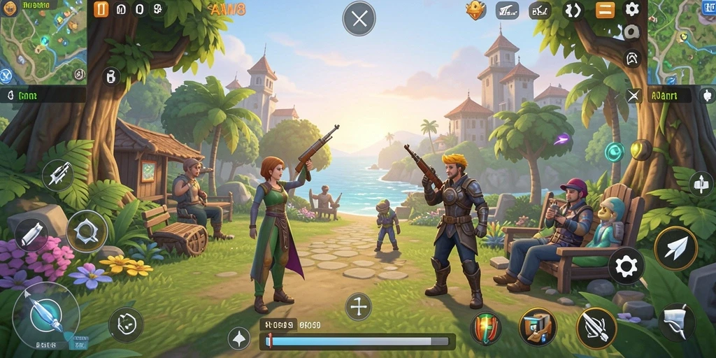 Tampilan gameplay AW8 yang menarik dan penuh warna.