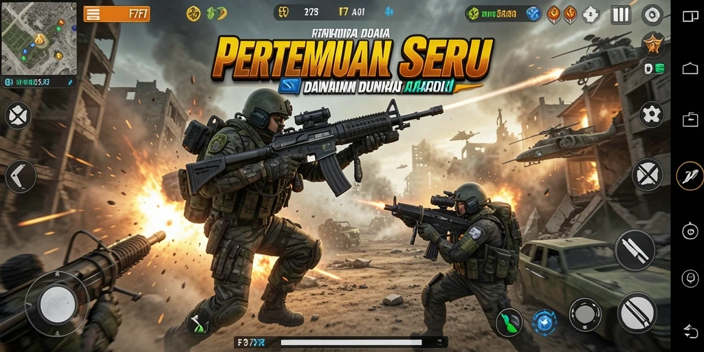 Screenshot menunjukkan aksi mendebarkan dalam F7F7.