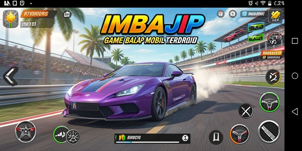 Tampilan memukau dari balapan di IMBAJP dengan mobil yang melaju kencang.
