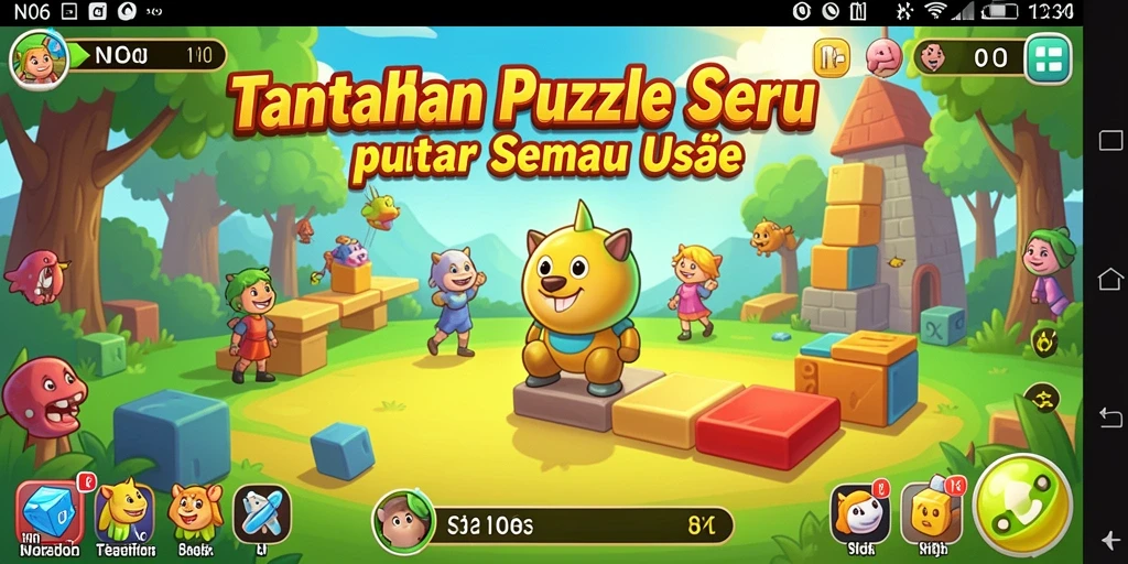 Tampilan gameplay menantang dari N06 yang penuh warna dan menyenangkan.