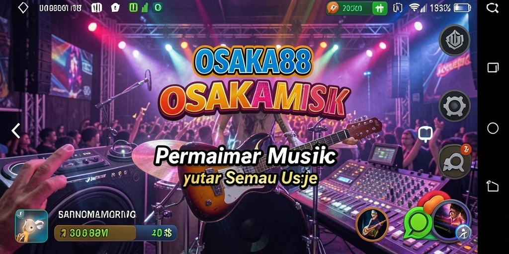 Tampilan gameplay OSAKA88 dengan karakter yang menarik dan musik yang seru.