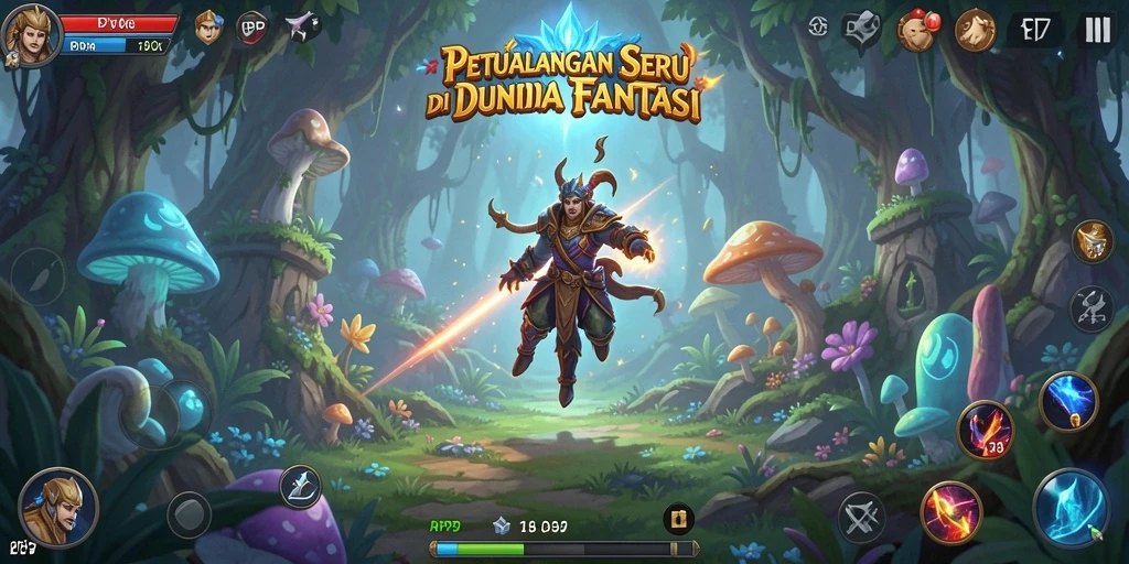 Screenshot utama PP7 menampilkan aksi seru dalam petualangan fantastis.