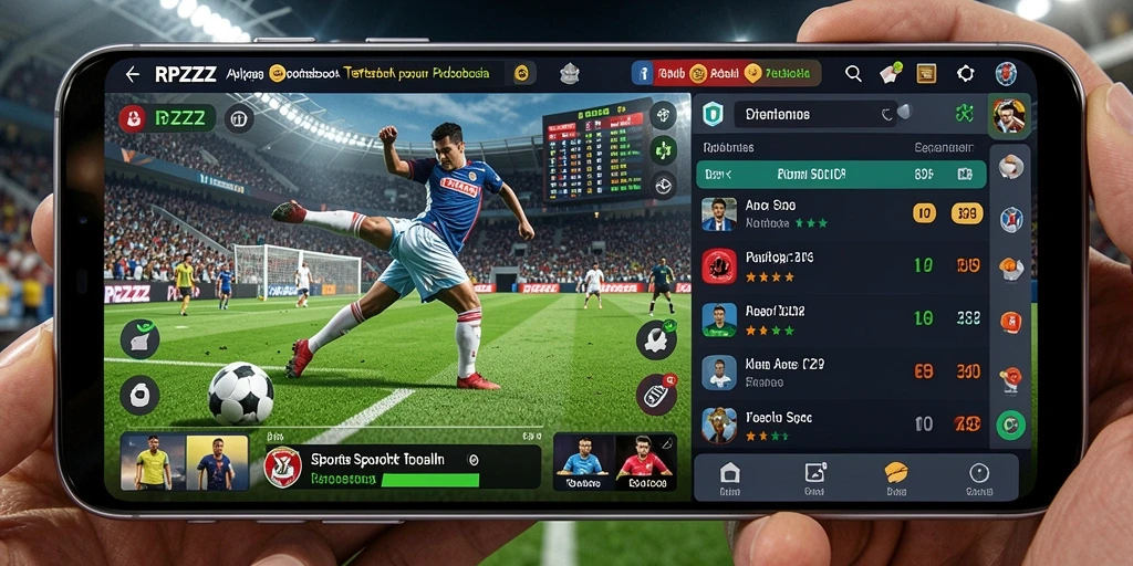 Tampilan antarmuka pengguna aplikasi Sportsbook RPZZZ yang menarik.