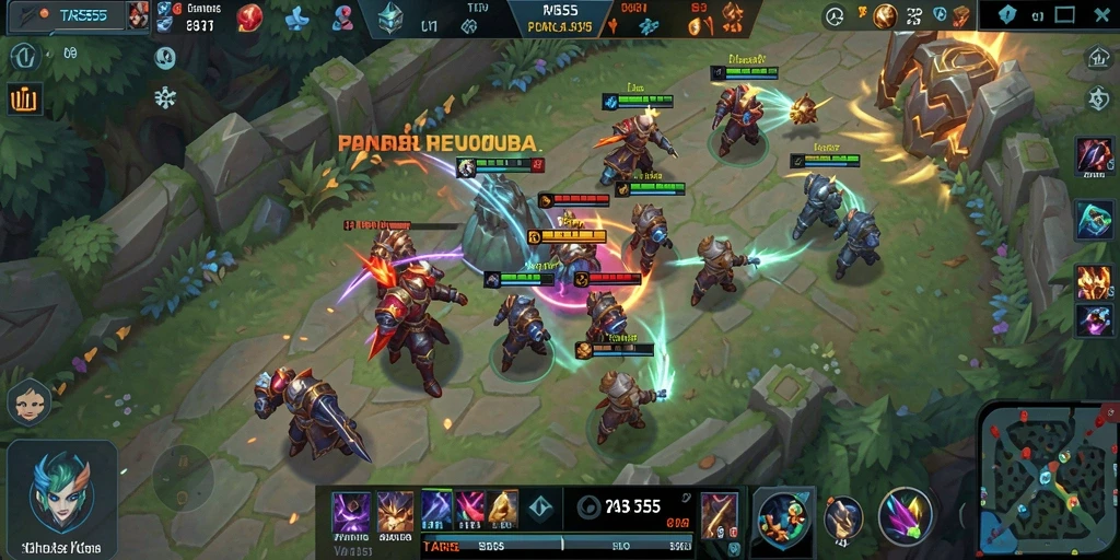 Screenshot gameplay TAR555 menampilkan pertarungan seru di arena.